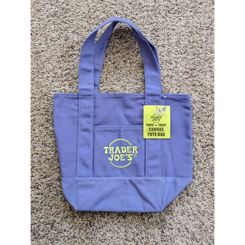Trader Joe's Trick-or-Treat Canvas Mini Tote Bags Set of 4 Halloween NWT Limited - Picture 5 of 7